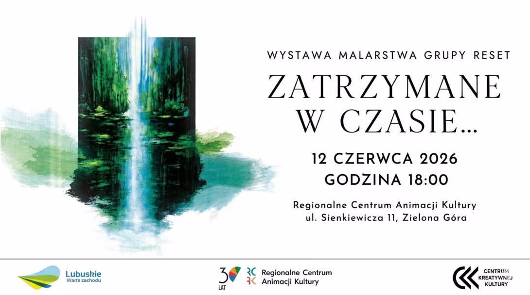 Plakat wystawy malarskiej "Zatrzymane w czasie".